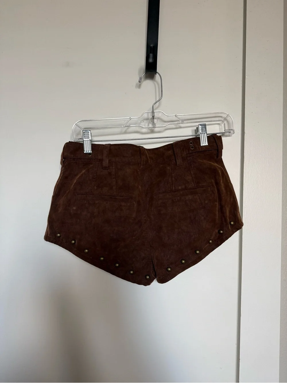 Free People Brown Suede Studded Shorts - Picture 2 of 4